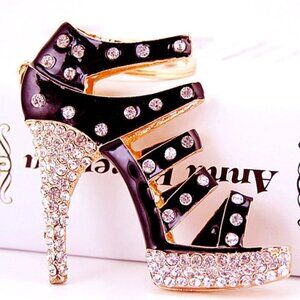High Heel Shape Design Rhinestone Key Chain